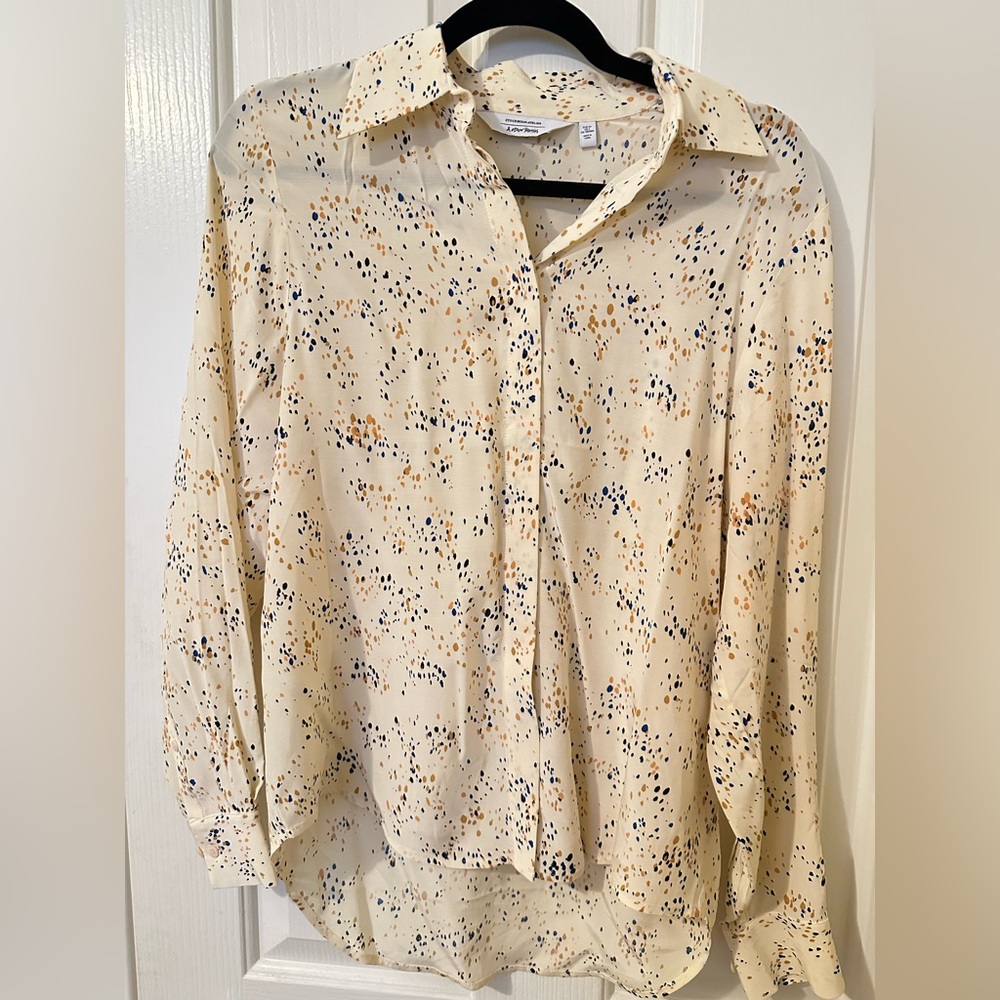 & Other Stories Printed Button Up Shirt with Dots. XS